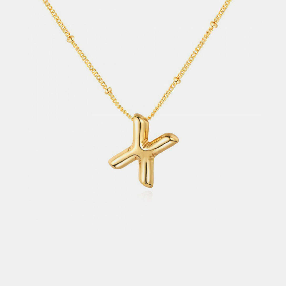 Golden Glow Bubble Initial Necklace – Make Your Statement Shine!