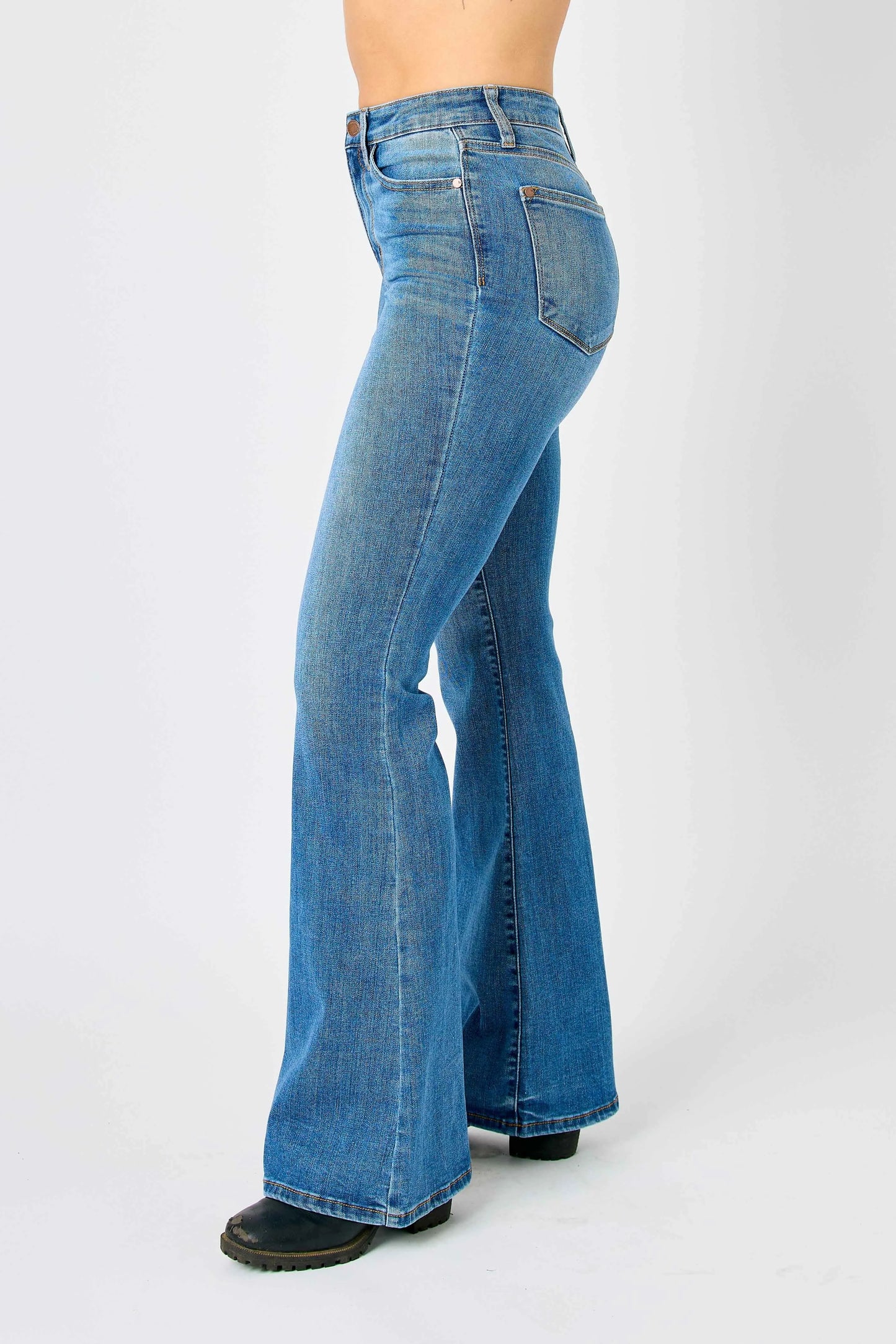 Judy Blue Plus Size High Waisted Classic Flare Jeans - Love Salve
