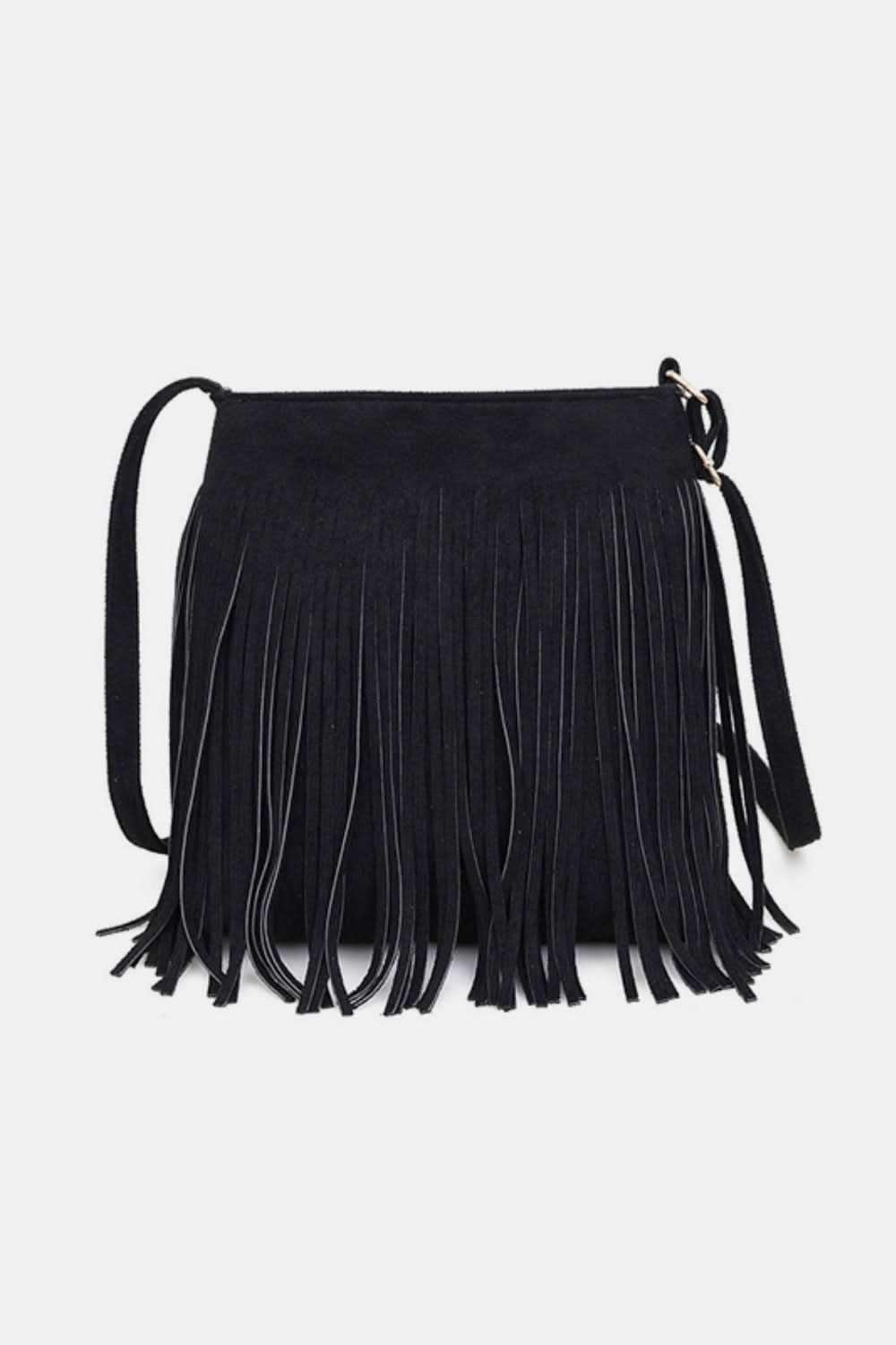 Suede fringe crossbody bag - small - Love Salve
