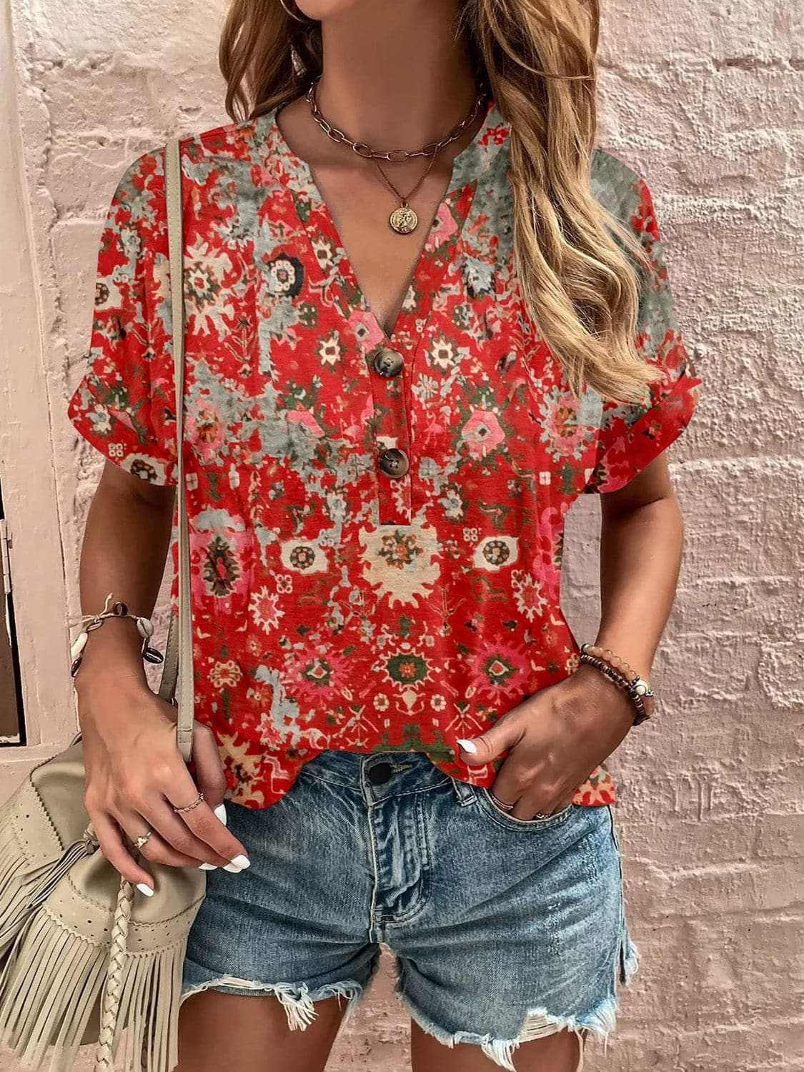 Chic sheer short sleeve blouse - Love Salve