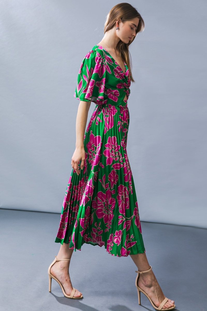 CERTIFIED CHARM WOVEN MIDI DRESS - Love Salve