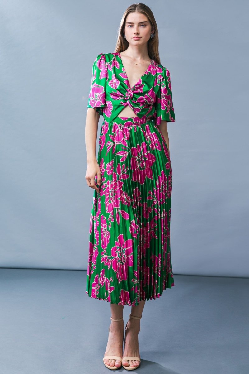 CERTIFIED CHARM WOVEN MIDI DRESS - Love Salve