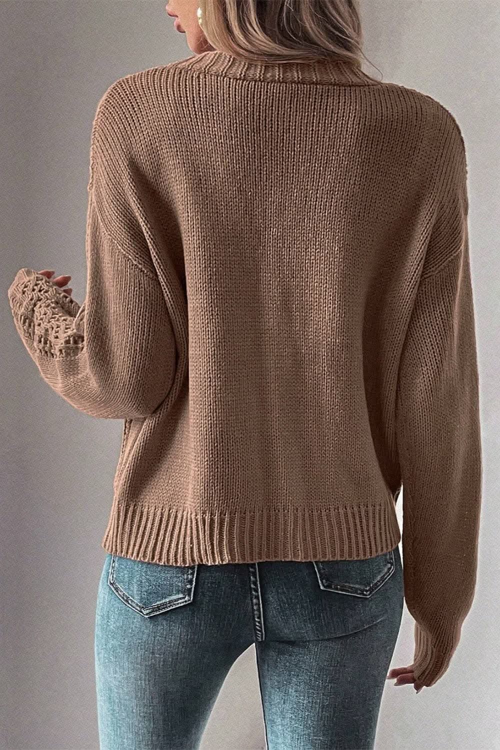 Stylish openwork cardigan - cotton blend - Love Salve