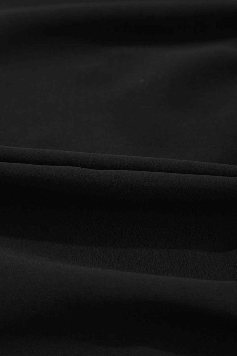 Chic Black Peplum Blouse with Puff Sleeves and Bowknot Detail - Love Salve