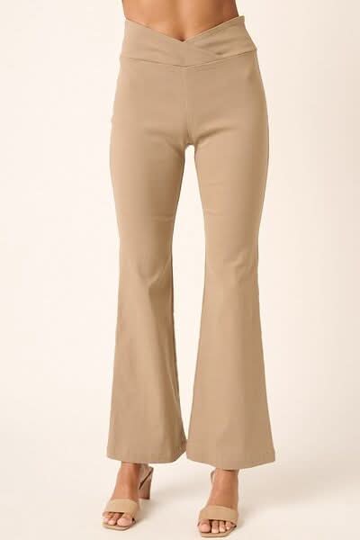 Chic Flare Pants with Surplice V-Waist Design - Love Salve