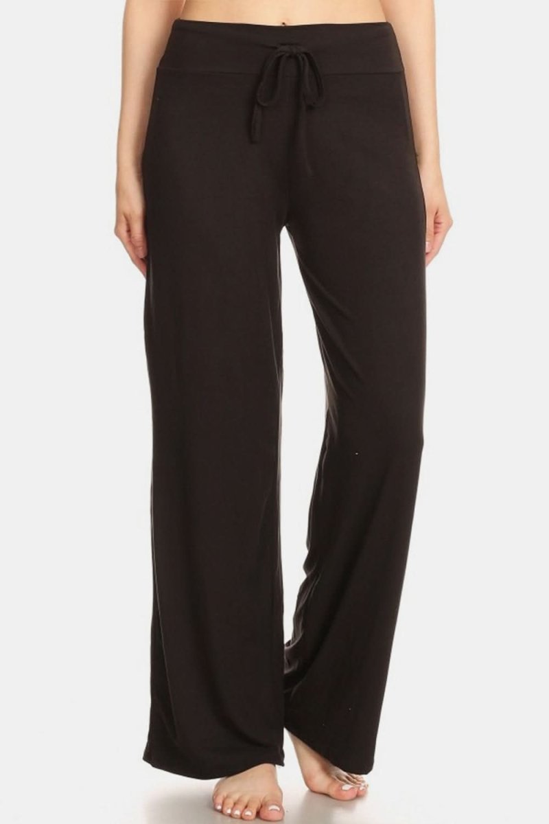 Chic High Waist Wide Leg Drawstring Trousers - Love Salve
