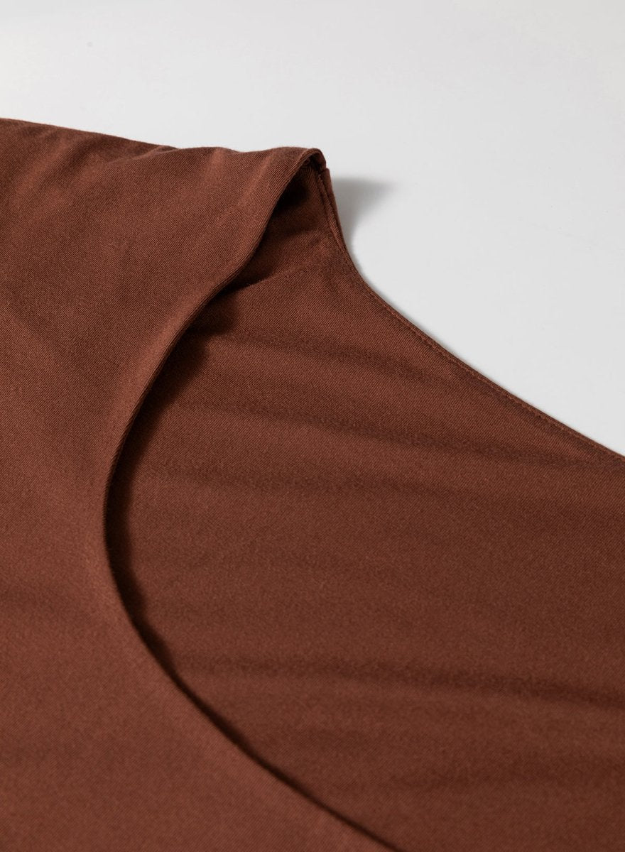 Coffee Solid Color U Neck Slim Fit Tank Top for Women - Love Salve