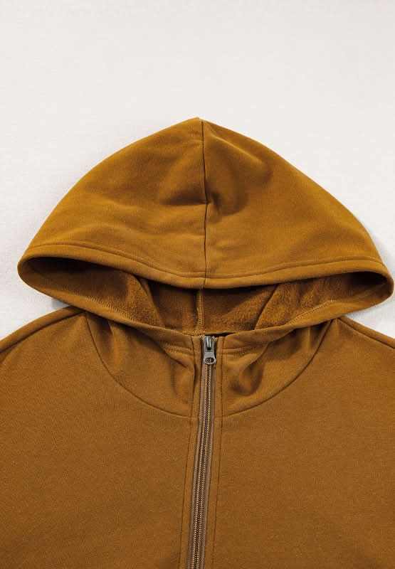Contrast Half Zip Long Sleeve Hoodie - Love Salve