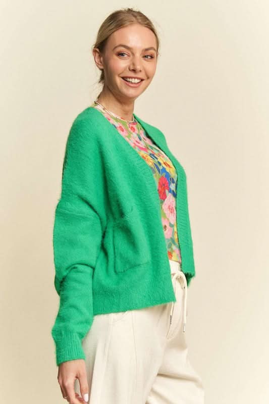 Cozy Open Front Drop Shoulder Cardigan by Davi & Dani - Love Salve