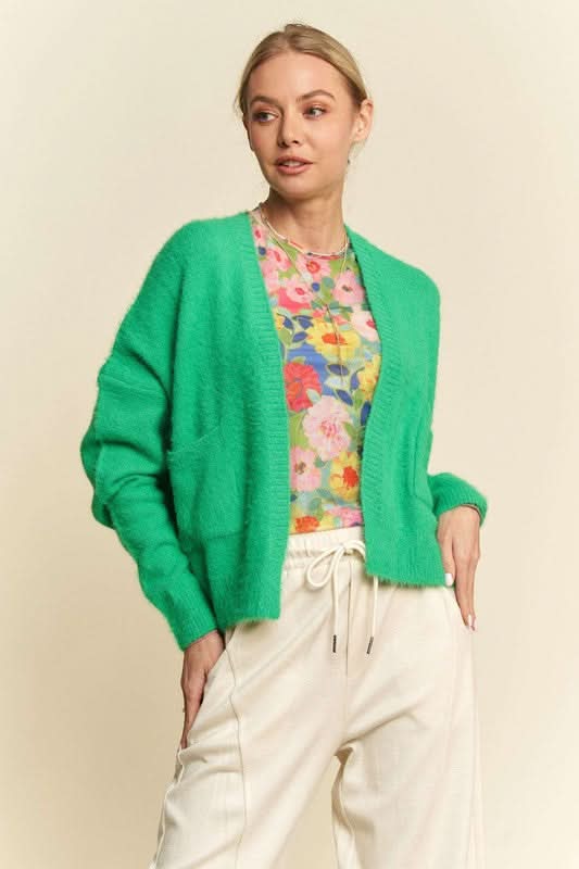Cozy Open Front Drop Shoulder Cardigan by Davi & Dani - Love Salve