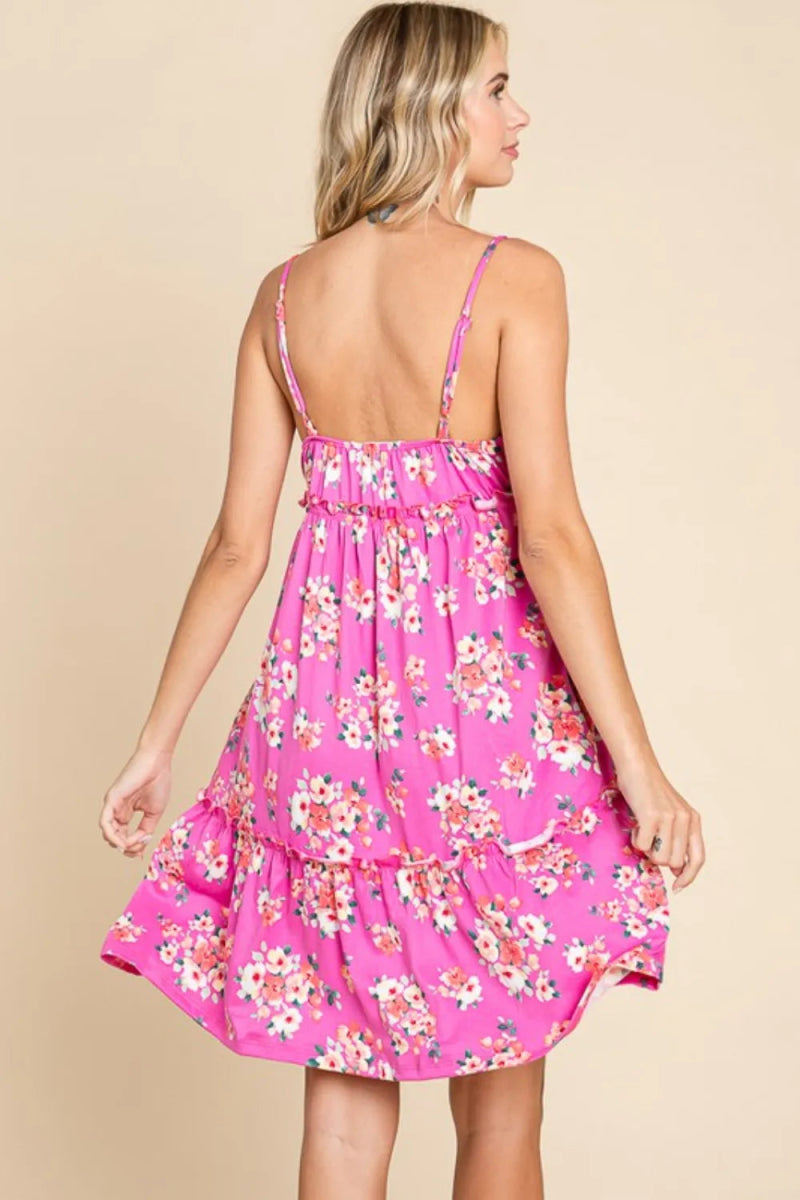 Culture Code Full Size Floral Ruffled Cami Dress for Women - Love Salve