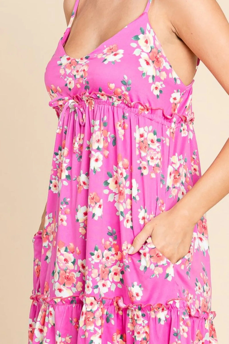 Culture Code Full Size Floral Ruffled Cami Dress for Women - Love Salve