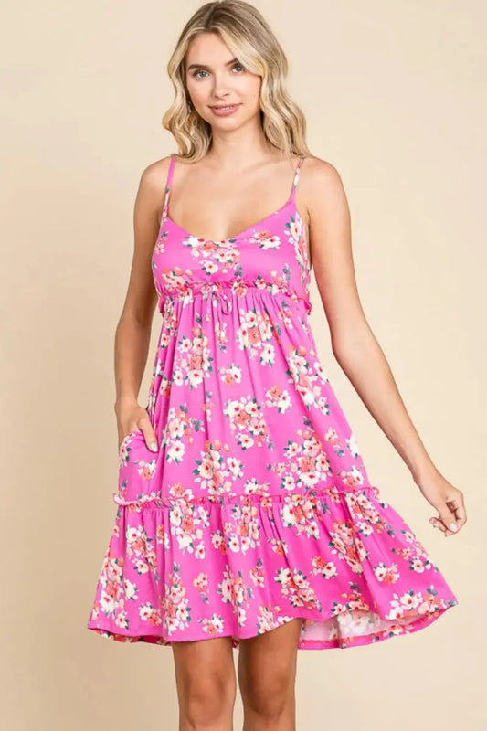 Culture Code Full Size Floral Ruffled Cami Dress for Women - Love Salve