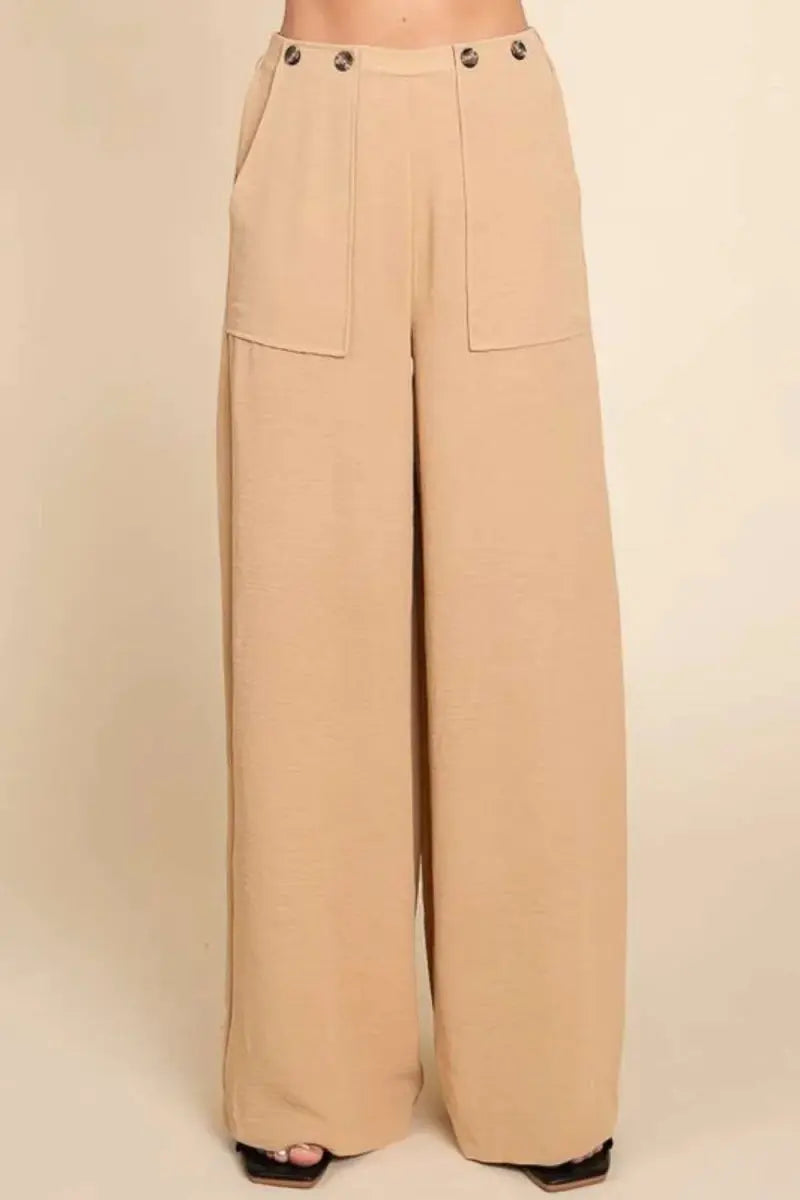 Culture Code Full Size High Waist Wide Leg Cargo Pants - Love Salve