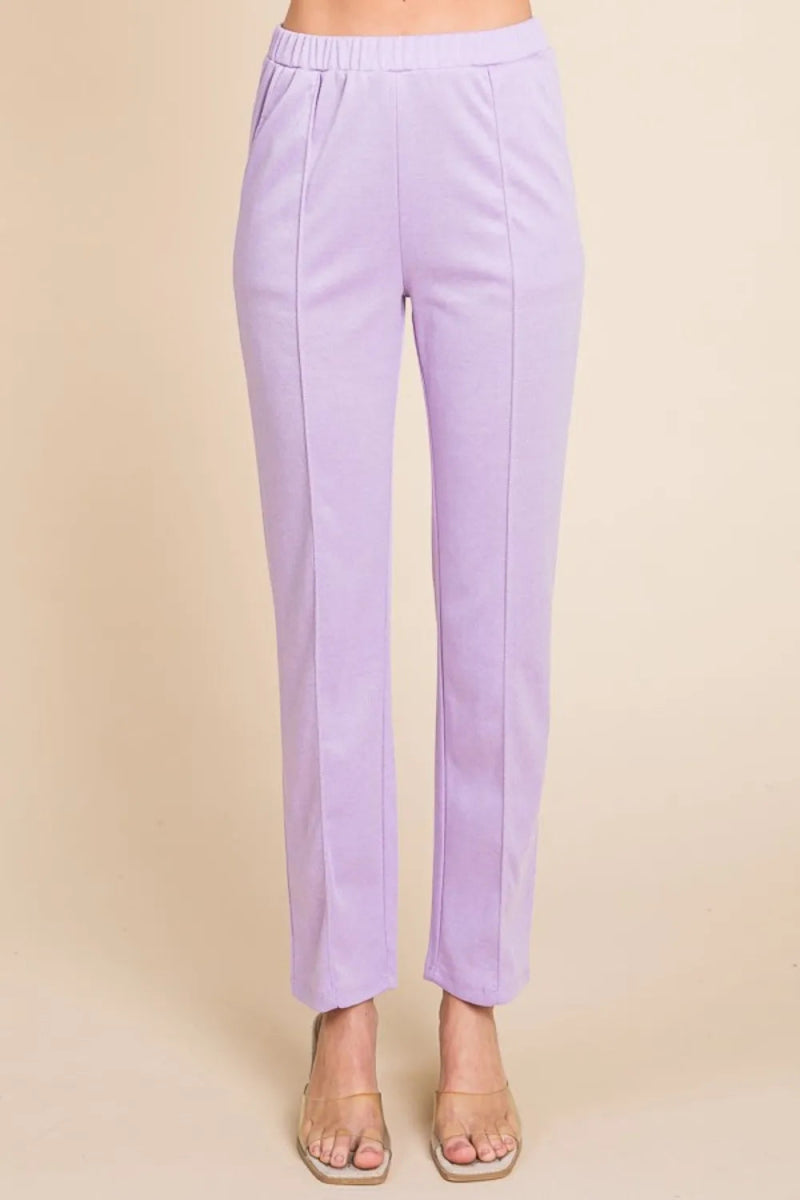 Culture Code Full Size Pin Tuck Detail Slim Pants for Women - Love Salve