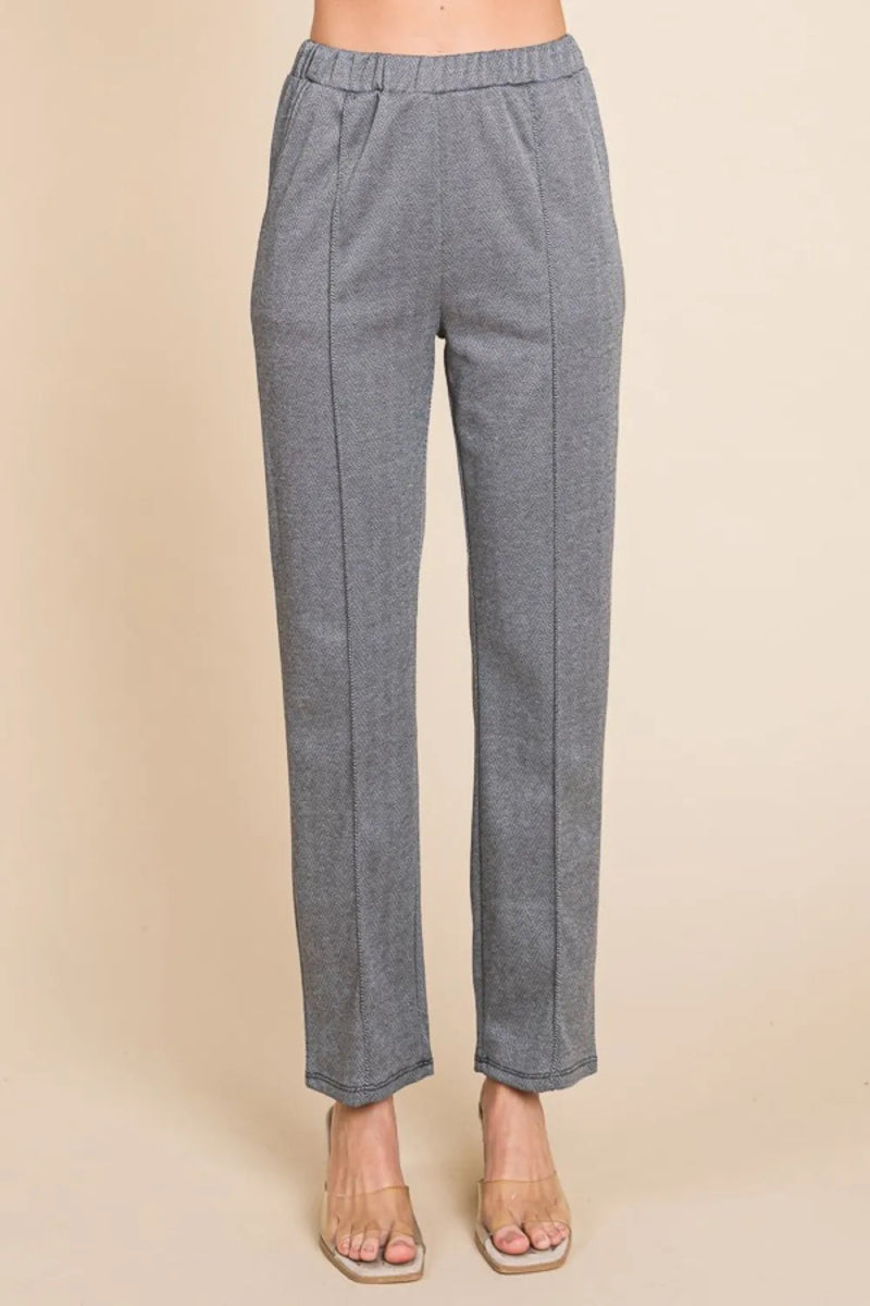 Culture Code Full Size Pin Tuck Detail Slim Pants for Women - Love Salve