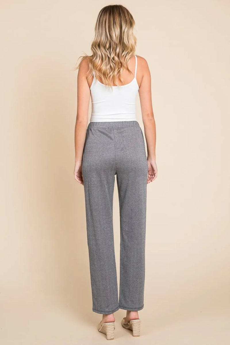 Culture Code Full Size Pin Tuck Detail Slim Pants for Women - Love Salve