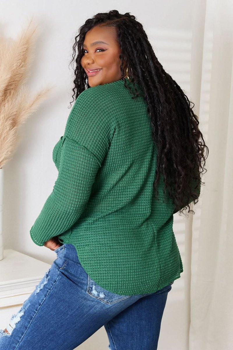 Culture Code Full Size Scoop Neck Patch Pocket Top - Love Salve