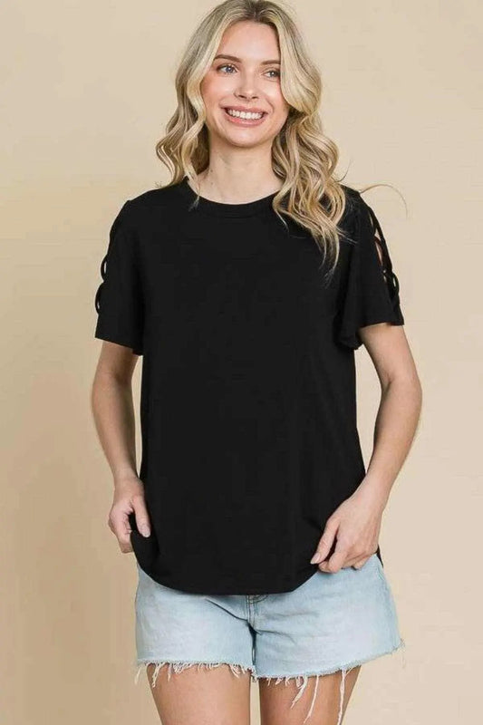Culture Code crisscross tee, S-XL - Love Salve