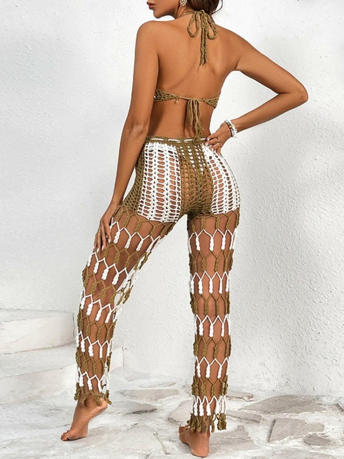 Chic cutout halter swimwear set - Love Salve