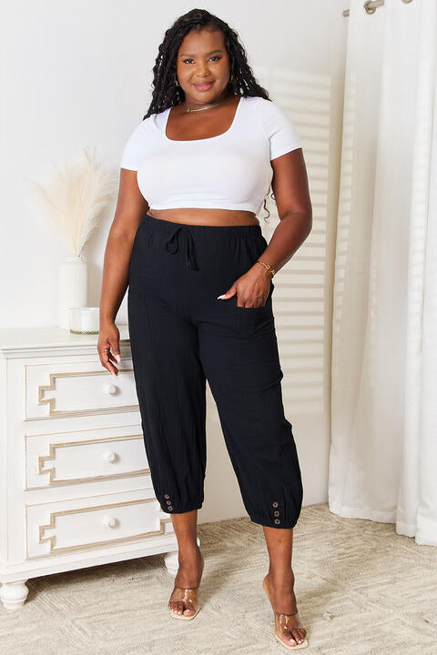 Double Take: Cropped Pants, Button Detail