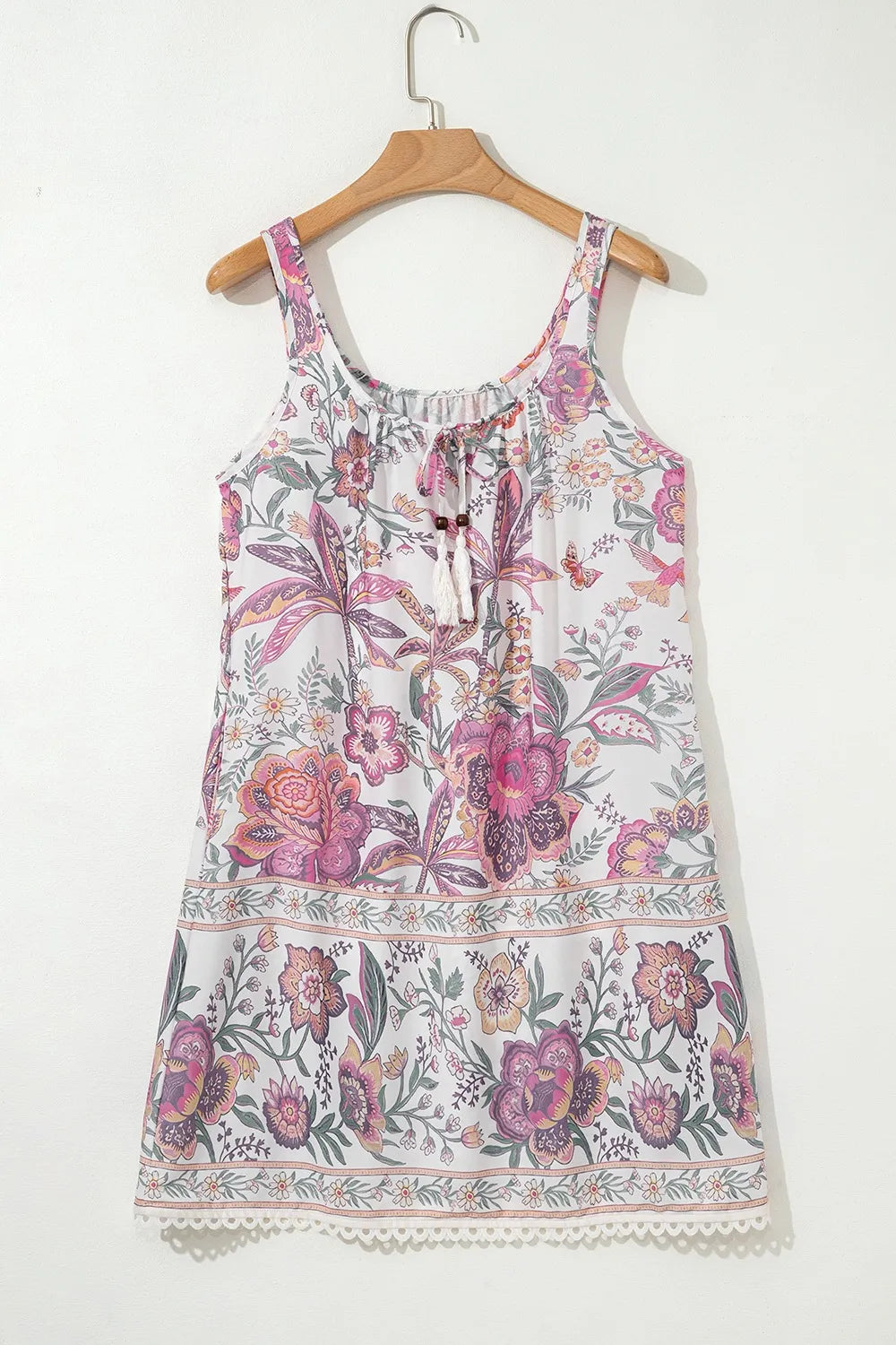 Simply Love: Floral Tie-Neck Mini Dress