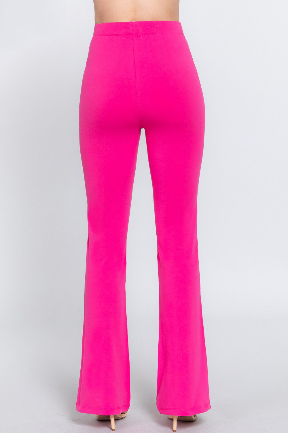 Active Basic Waist Elastic Slim Flare Yoga Pants