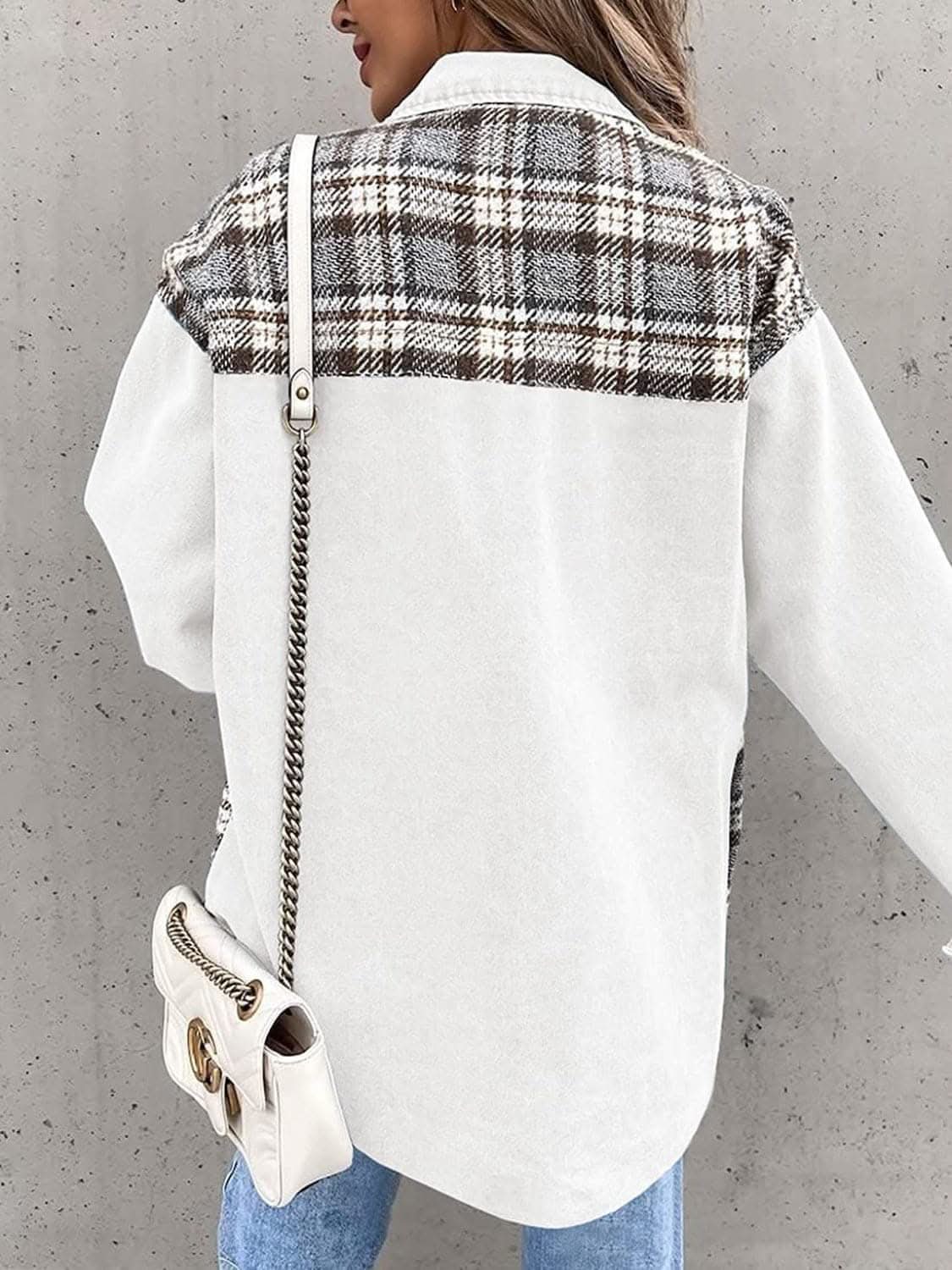 Plaid Oversized Cotton Jacket - Love Salve