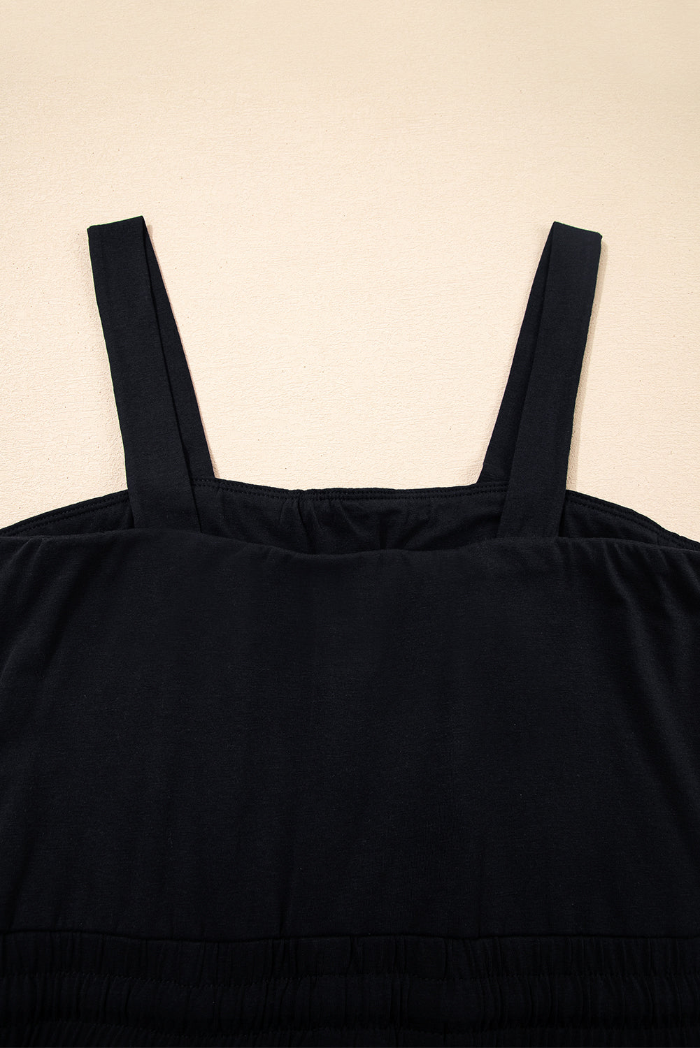 Black Drawstring Wide Leg Cargo Pockets Sleeveless Jumpsuit