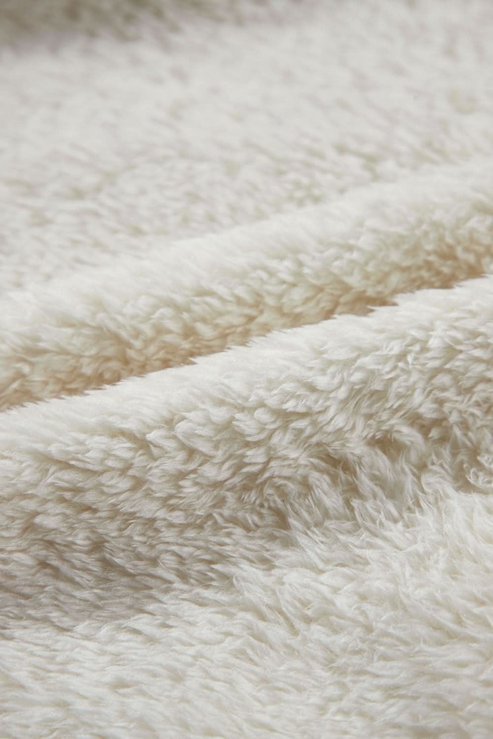 White Contrast Ribbed Edge Plush Hoodie - Love Salve