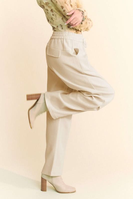 Davi & Dani Casual Drawstring Wide Leg Lounge Pants - Love Salve