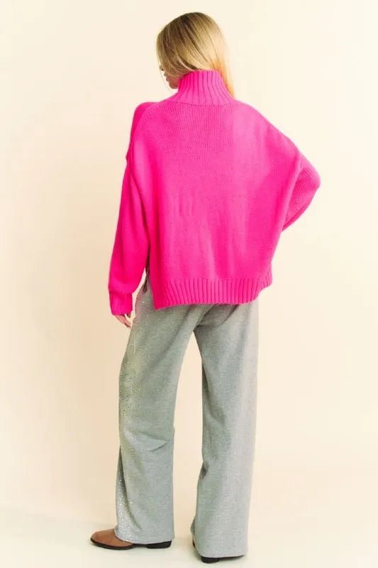 Davi & Dani Rhinestone Elastic Waist Wide Leg Pants For Women - Love Salve