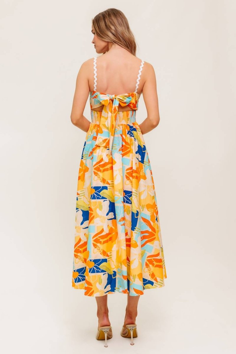DAWN PETAL KISS WOVEN MIDI DRESS - Love Salve