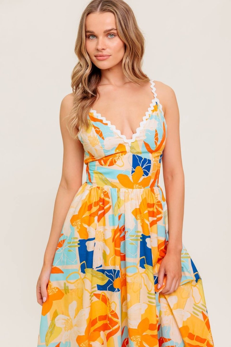 DAWN PETAL KISS WOVEN MIDI DRESS - Love Salve