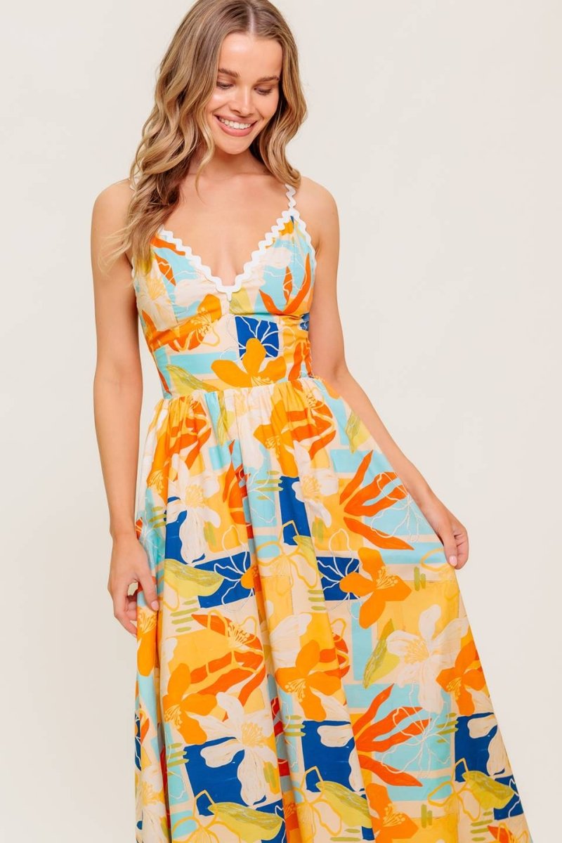 DAWN PETAL KISS WOVEN MIDI DRESS - Love Salve