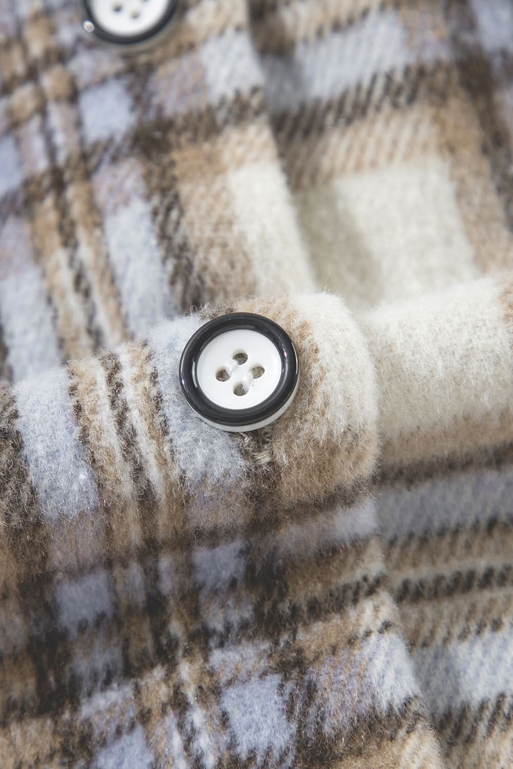 Chic white plaid plus size shacket - Love Salve