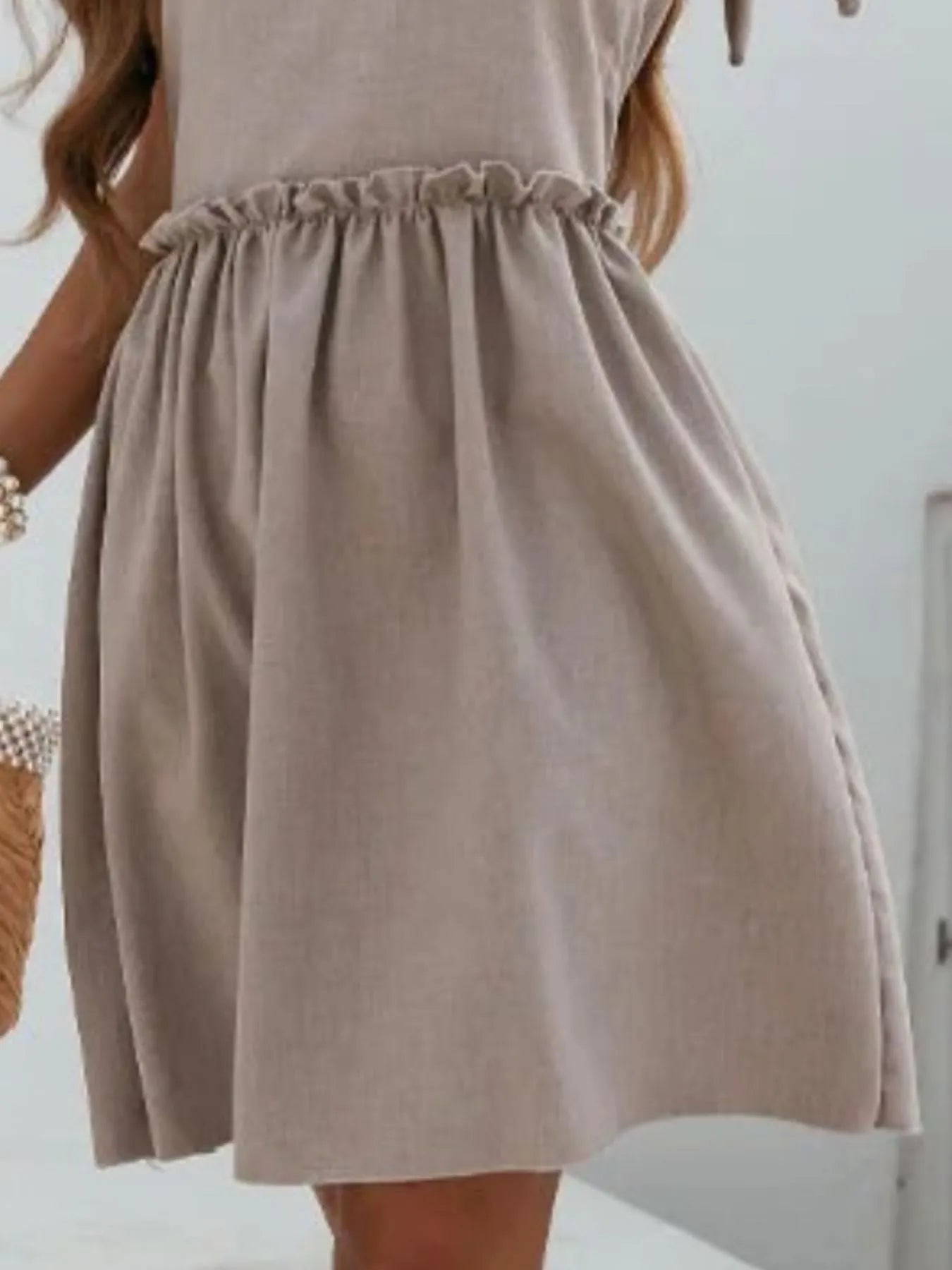 Tied & True Cotton V-Neck Mini Dress