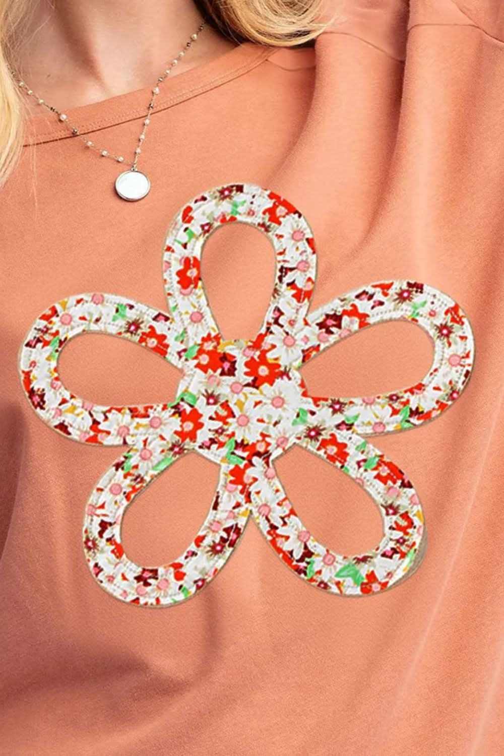 Floral blouse with slits and seams - Love Salve