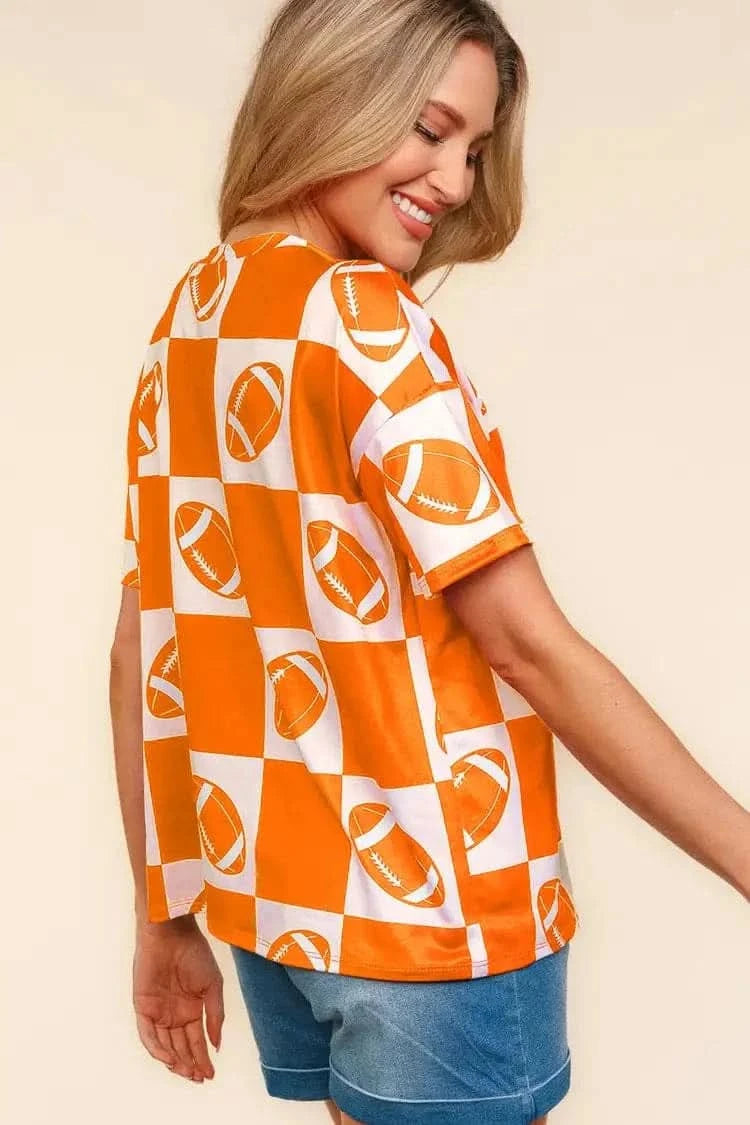 Haptics checkered football tee - Love Salve
