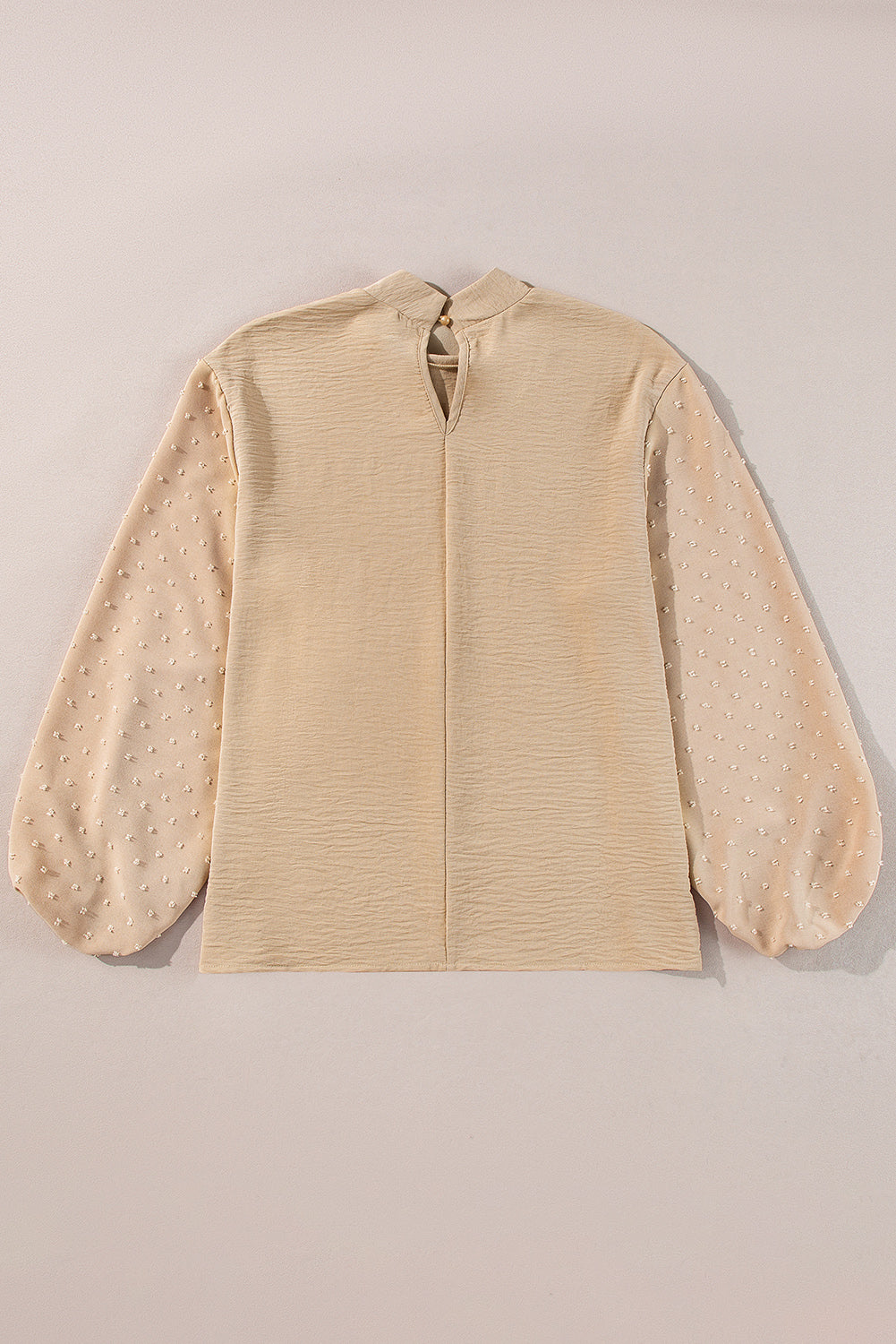 June Swiss Dot Balloon Sleeve Blouse with Keyhole Back Closure - Love Salve