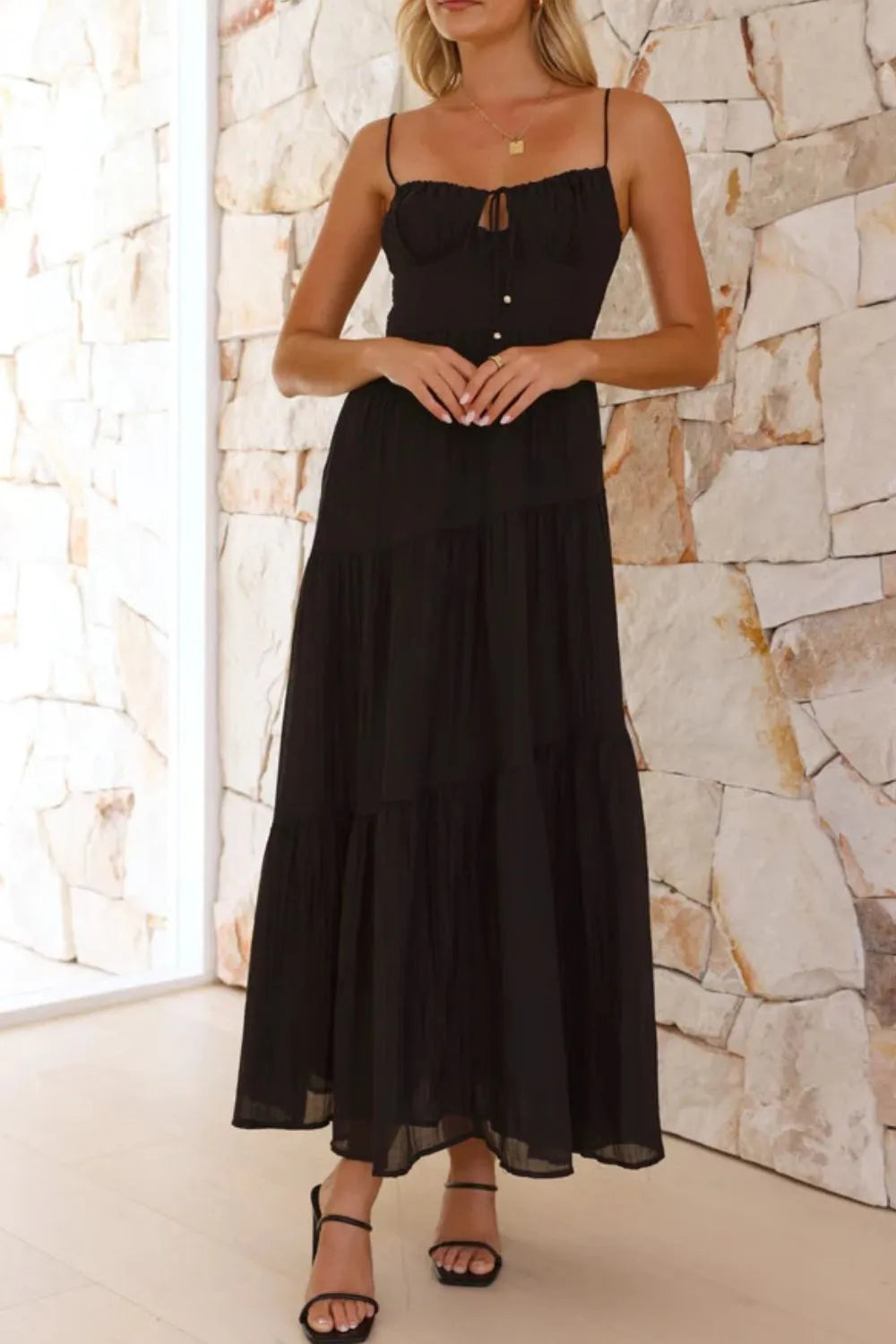 Whimsical Breeze Smocked Cami Maxi Dress