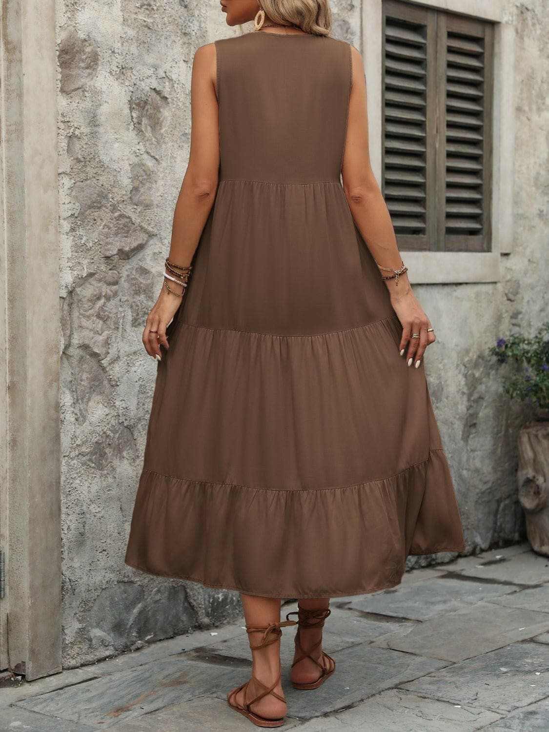 Elegant buttoned cotton dress - Love Salve