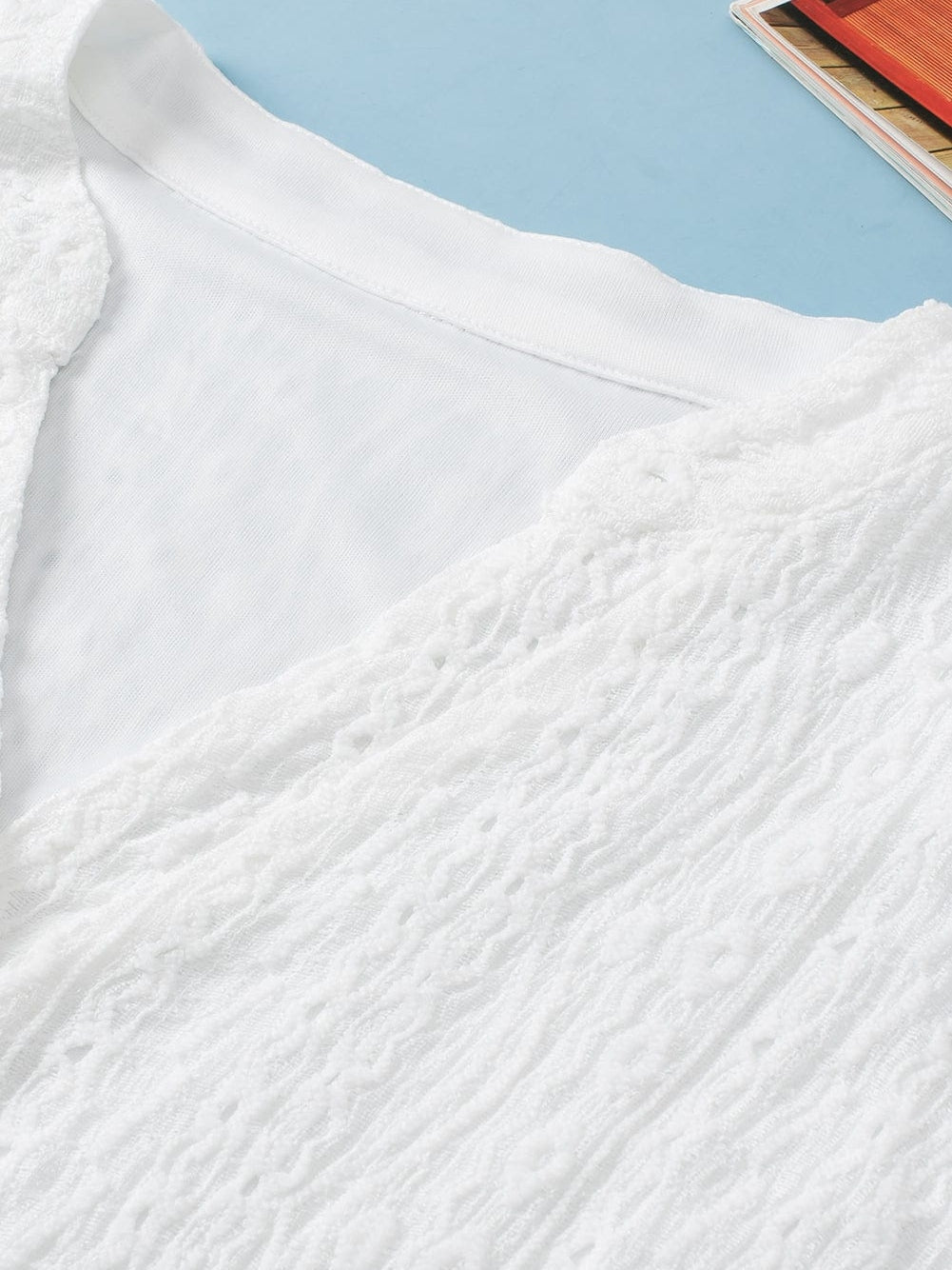 Eyelet Embroidered Button-Up Jumpsuit