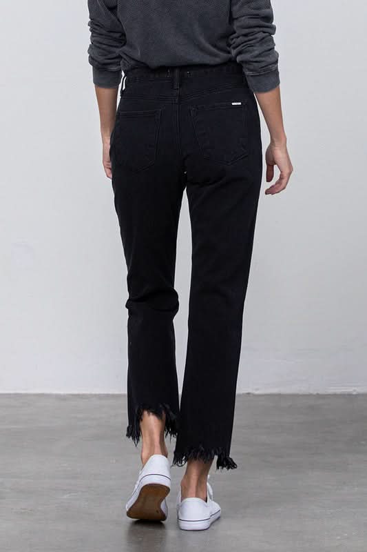DESTROYED STRAIGHT JEANS - Love Salve