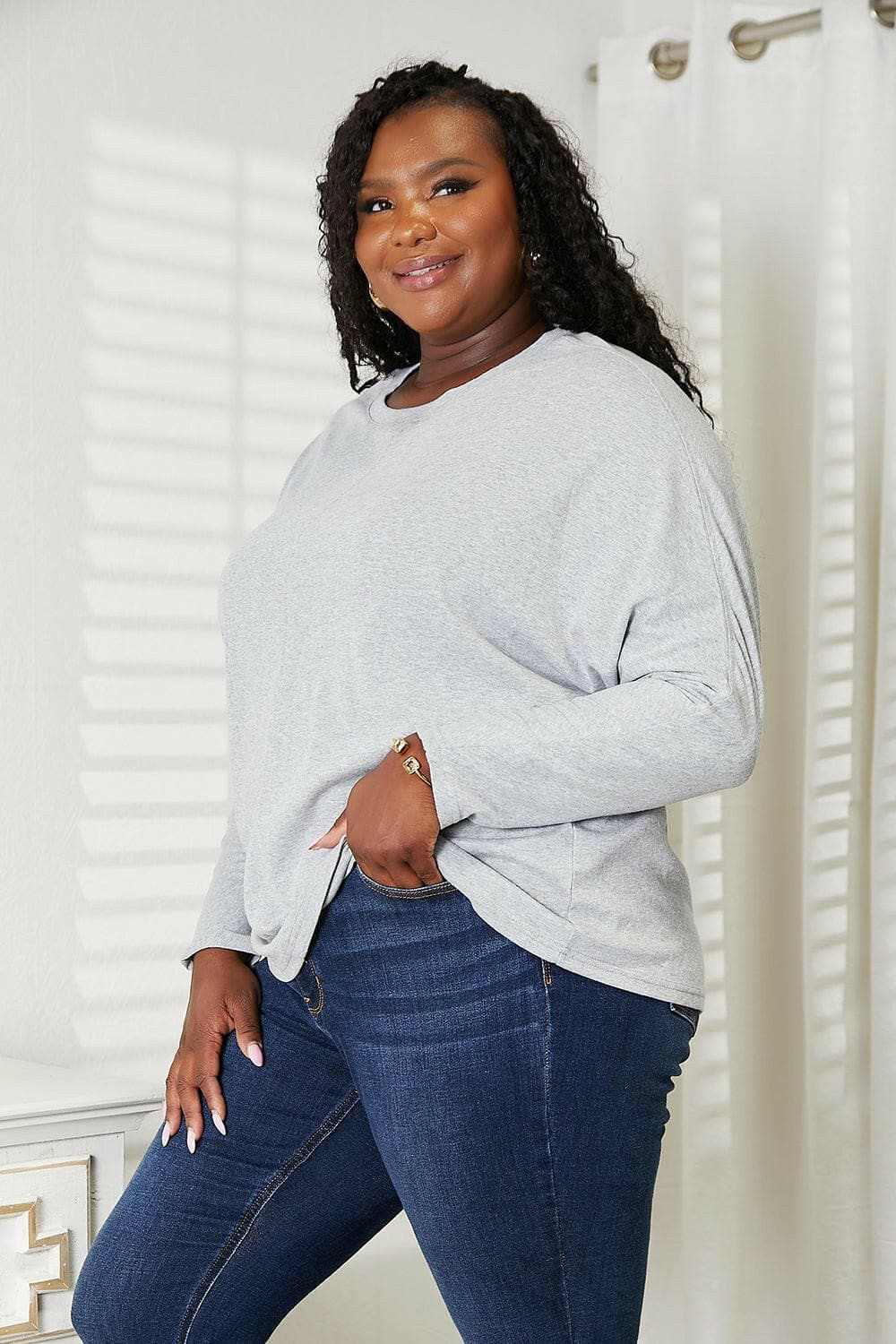 Chic sheer sleeve top for women - Love Salve