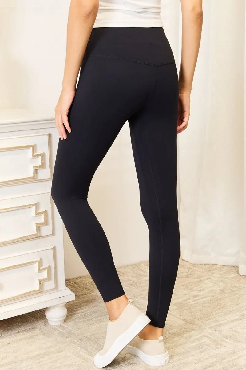 Double Take Wide Waistband Sports Leggings for Comfort - Love Salve
