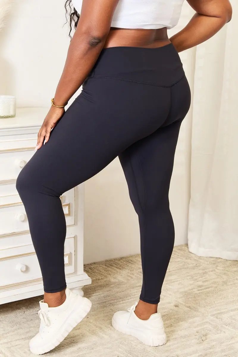 Double Take Wide Waistband Sports Leggings for Comfort - Love Salve