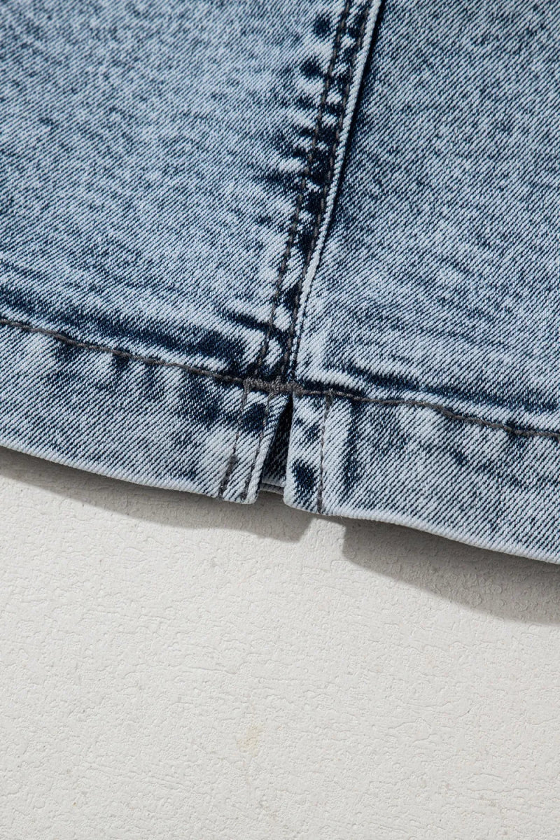 Drawstring High Waist Pocketed Denim Shorts for Women - Love Salve