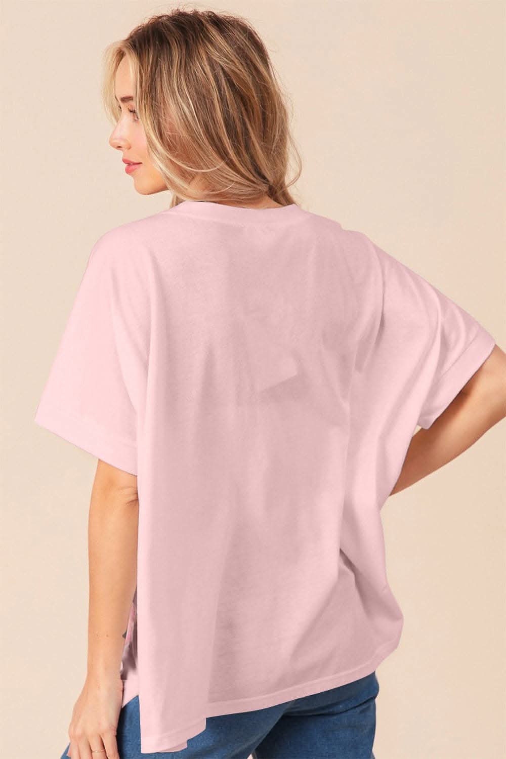 BiBi Sequin Bow Patch Short Sleeve T-Shirt - Love Salve