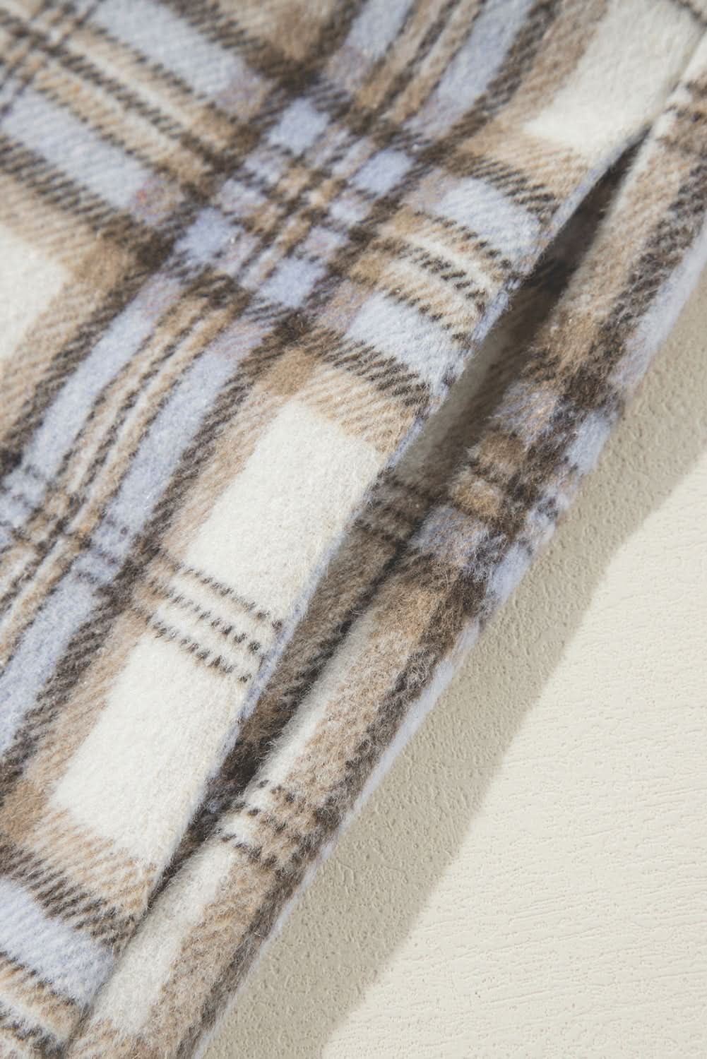 Chic white plaid plus size shacket - Love Salve